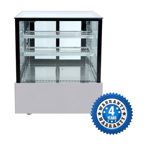 Thermaster Square Glass Cake Display 2 Shelves 900mm - SSU90-2XB